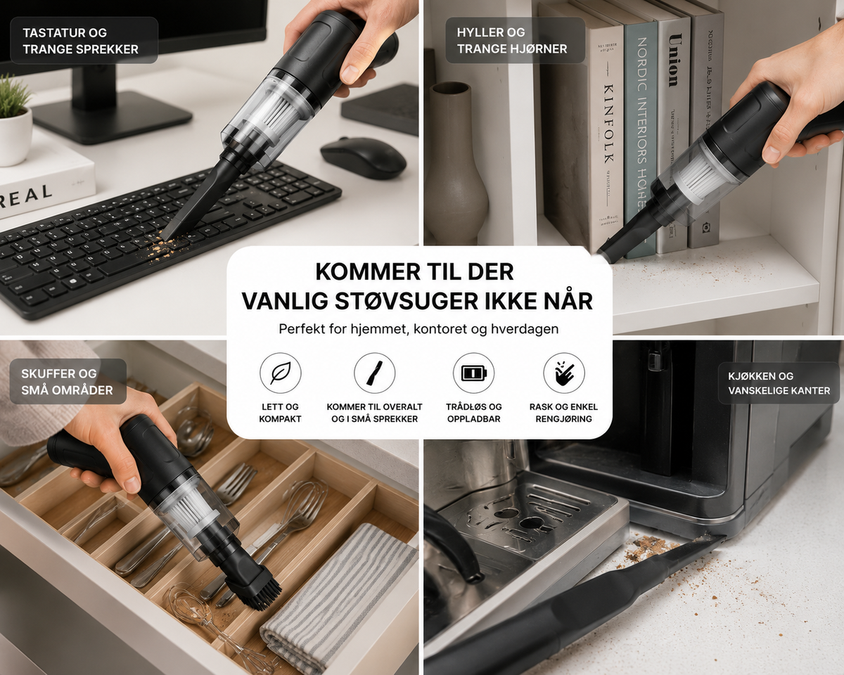 Lorivido MiniVac™ – Trådløs Ministøvsuger