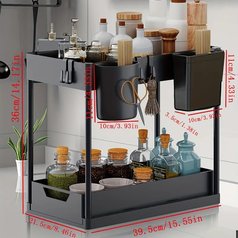 2-Tier Under Sink Sliding Organizer