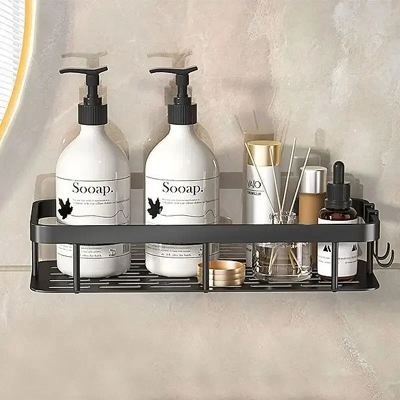 NO-DRILL Bathroom Corner Shelf