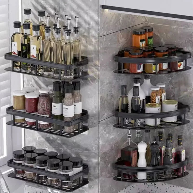 NO-DRILL Bathroom Corner Shelf